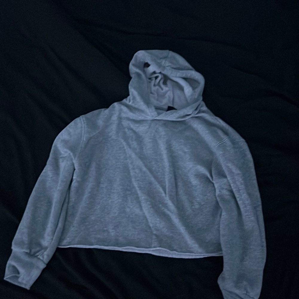 grey cropped hoodie